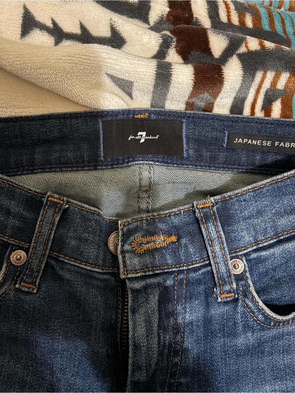7 For All Mankind Dark Blue Denim Jeans